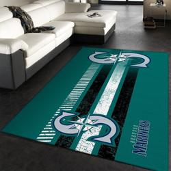 Seattle Mariners Area Rug Mlb Baseball Team Logo Living Room Rugs Home Decor 5