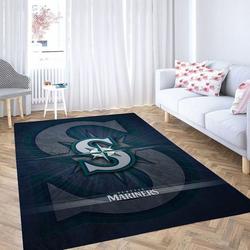 Seattle Mariners Area Rug Mlb Baseball Team Logo Living Room Rugs Home Decor 7