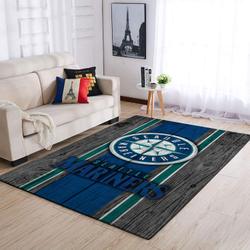 Seattle Mariners Wooden Area Rug Mlb Baseball Team Logo Living Room Rugs 3