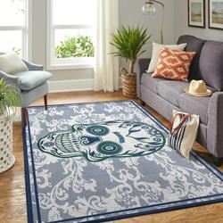 Seattle Mariners Skull Style Area Rug Mlb Baseball Team Logo Living Room Rugs