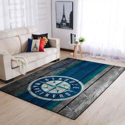 Seattle Mariners Wooden Area Rug Mlb Baseball Team Logo Living Room Rugs 4