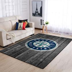 Seattle Mariners Wooden Area Rug Mlb Baseball Team Logo Living Room Rugs 5