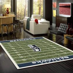 NFL Seattle Seahawks Football Field Logos Sport Rug Area Rug Home Decor