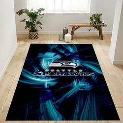 NFL Seattle Seahawks Football Sport Rug Wooden Style Living Room Area Rug 21