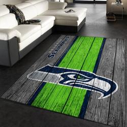 NFL Seattle Seahawks Football Sport Rug Wooden Style Living Room Area Rug 22