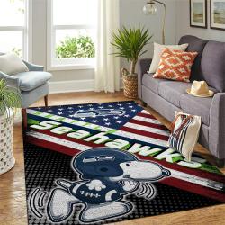 Seattle Seahawks Nfl Area Rugs American Flag & Snoopy Living Room Rug