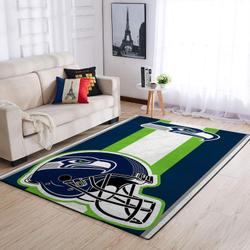 Seattle Seahawks Nfl Area Rugs Team Logo Helmet Living Room Sports Rug