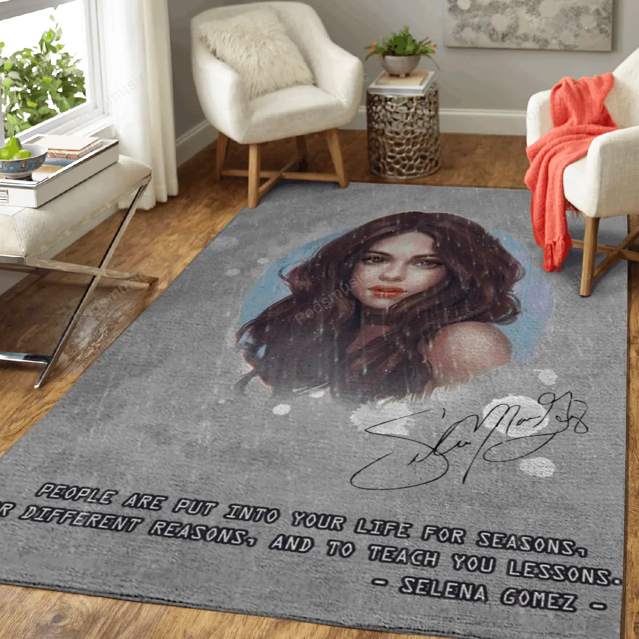 Selena Gomez Artwork Pop Music Collection Art For Fans Area Rug Living Room Carpet Rug Regtangle Carpet Floor Decor Home Decor