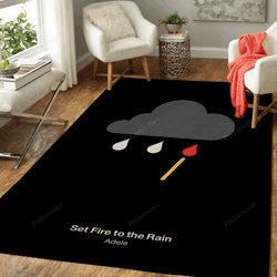 Set Fire To The Rain Music Art For Fans Area Rug Living Room Carpet Rug Regtangle Carpet Floor Decor Home Decor