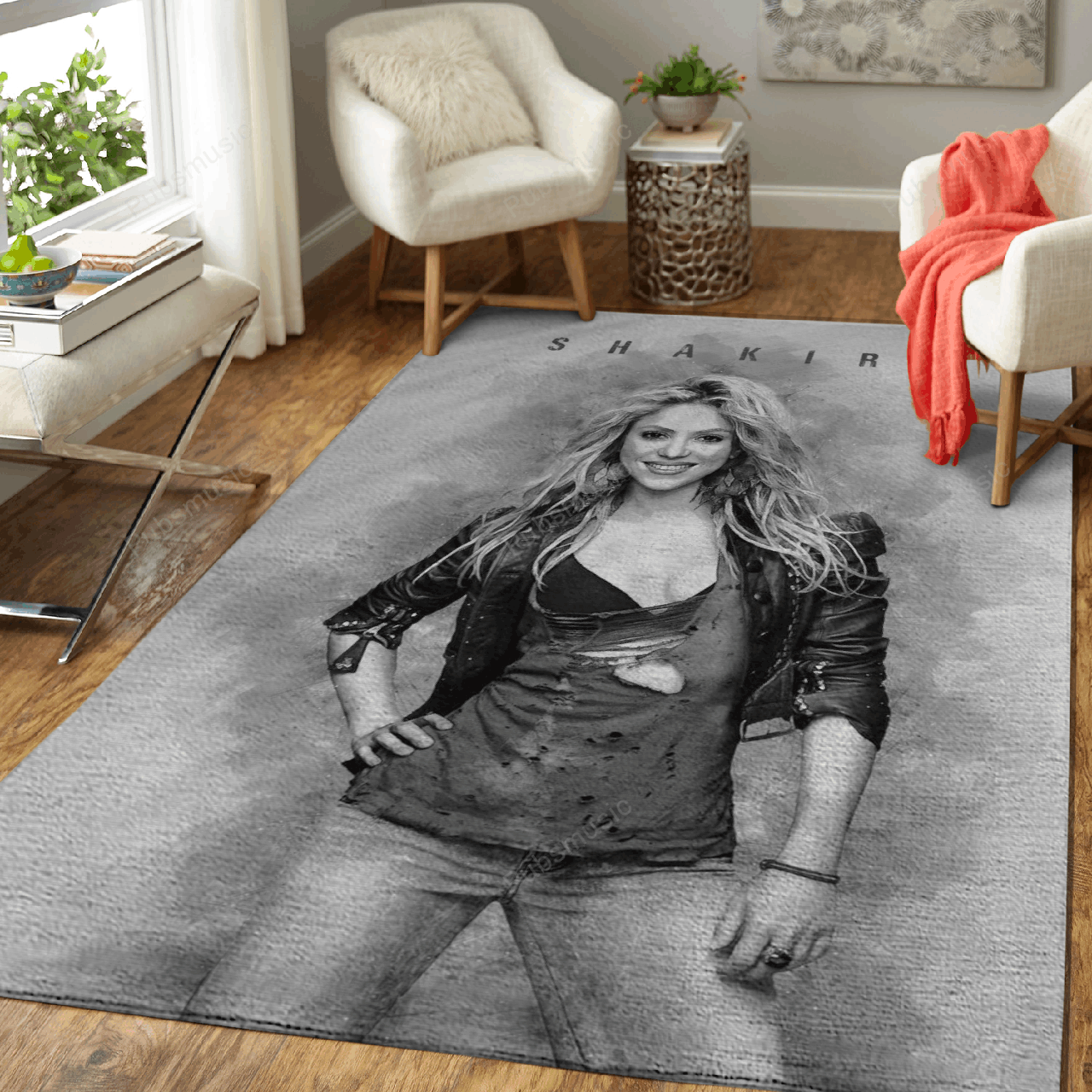 Shakira Isabel Mebarak Music Monochrome Art For Fans Area Rug Living Room Carpet Rug Regtangle Carpet Floor Decor Home Decor