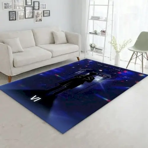 Sixth Doctor With Tardis Rug Bedroom Rug Us Gift Decor Living Room Area Rug Home Decor