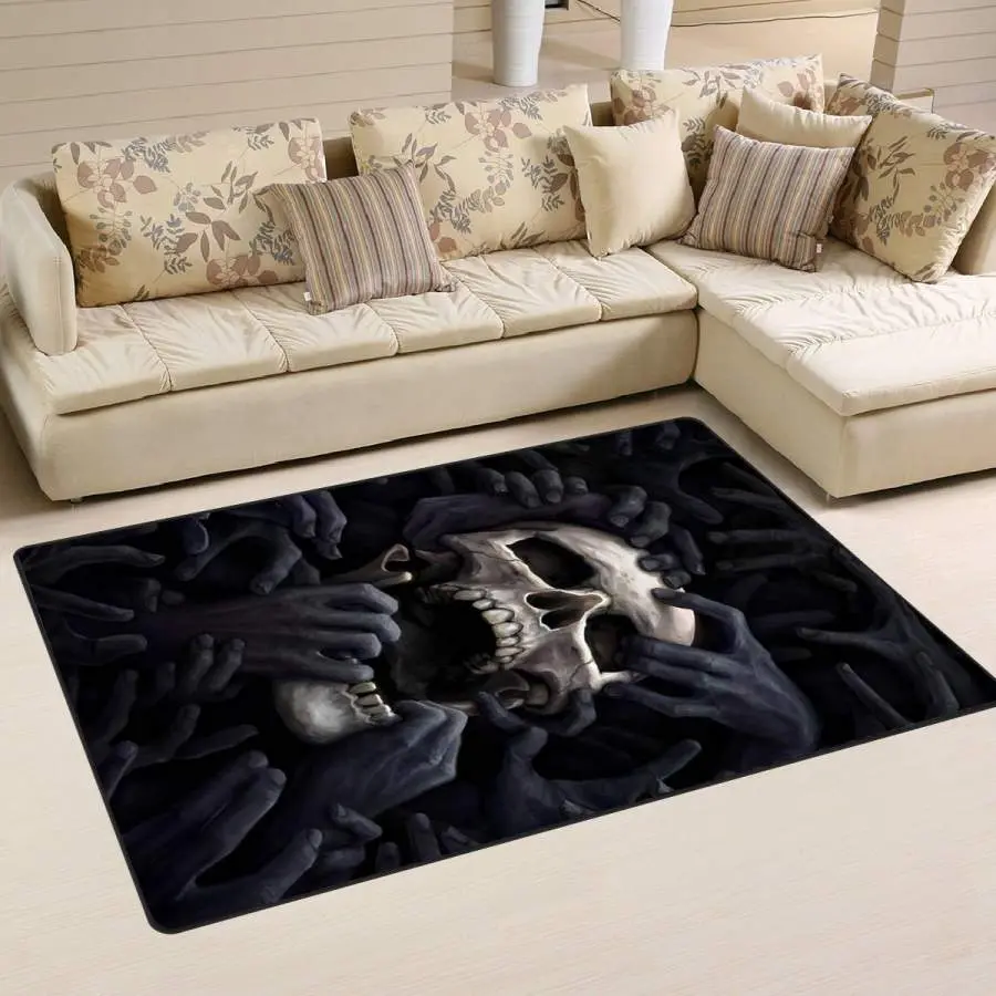Skull Area Rug Living Room Rug Home Decor 00652 Home Decor Bedroom Living Room Decor