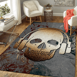 Skull Headphones Music 3 Misc Art For Fans Area Rug Living Room Carpet Rug Regtangle Carpet Floor Decor Home Decor