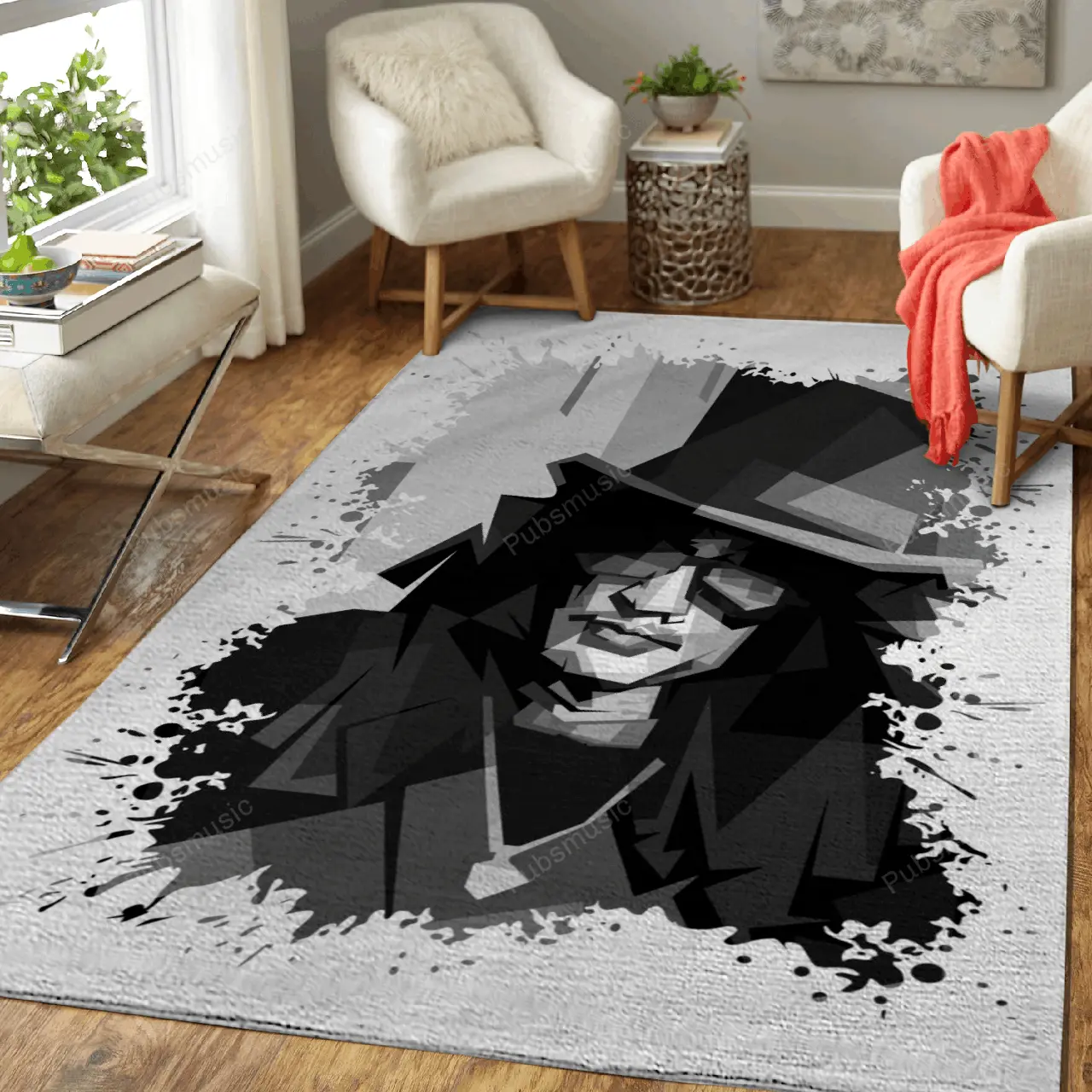 Slash Grayscale Music Art For Fans Area Rug Living Room Carpet Rug Regtangle Carpet Floor Decor Home Decor