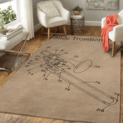 Slide Trombone Music Art For Fans Area Rug Living Room Carpet Rug Regtangle Carpet Floor Decor Home Decor
