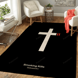 Smoking Kills Music Art For Fans Area Rug Living Room Carpet Rug Regtangle Carpet Floor Decor Home Decor