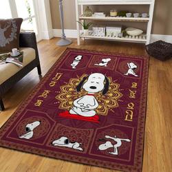 Snoopy Yoga Area Rugs Living Room Carpet Fn181242 Rug Regtangle Carpet Floor Decor Home Decor