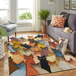 So Many Whimsical Cat Area Rug Living Room Rug Home Decor Gwc190827 Ofd