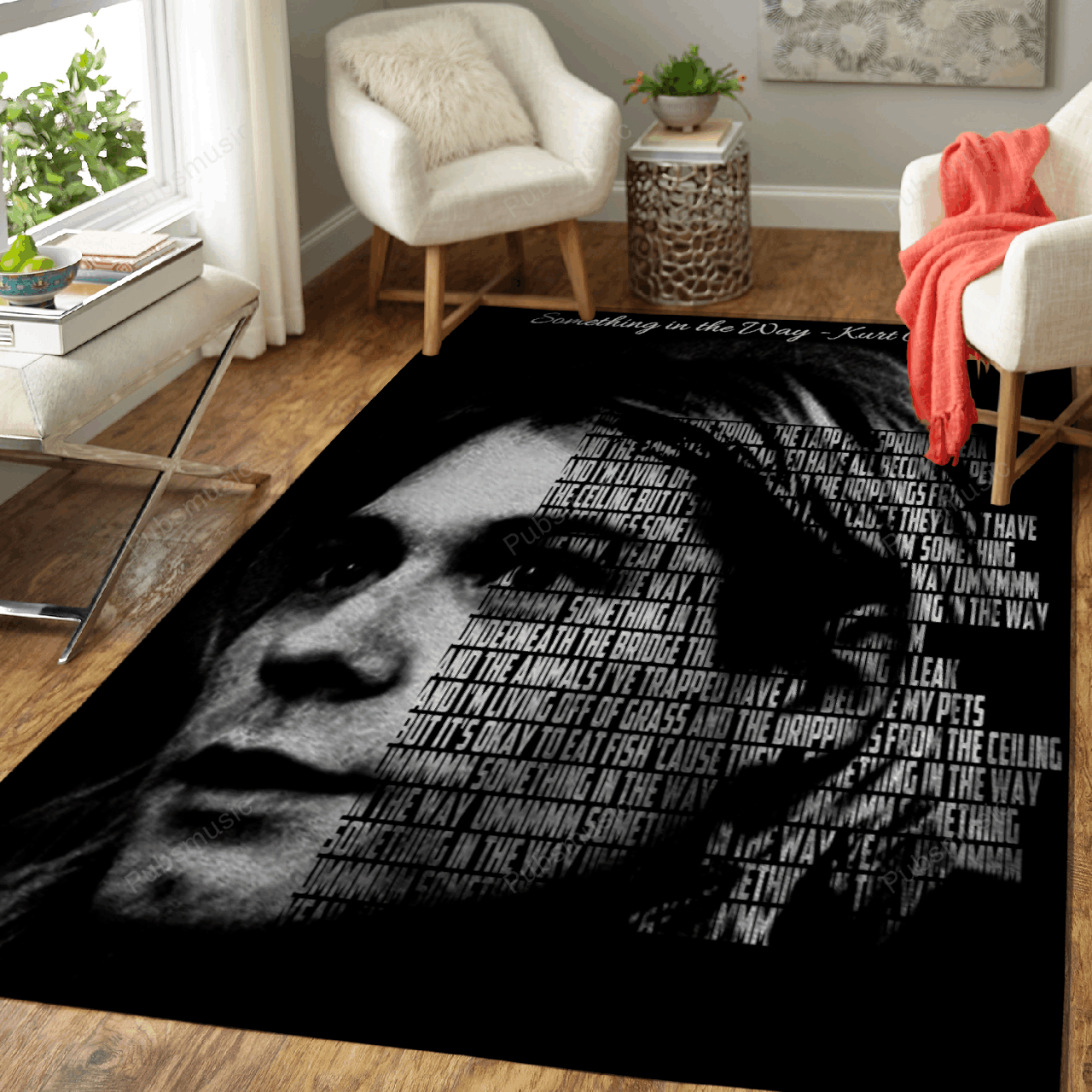Something In The Way Music Legend Art For Fans Area Rug Living Room Carpet Rug Regtangle Carpet Floor Decor Home Decor