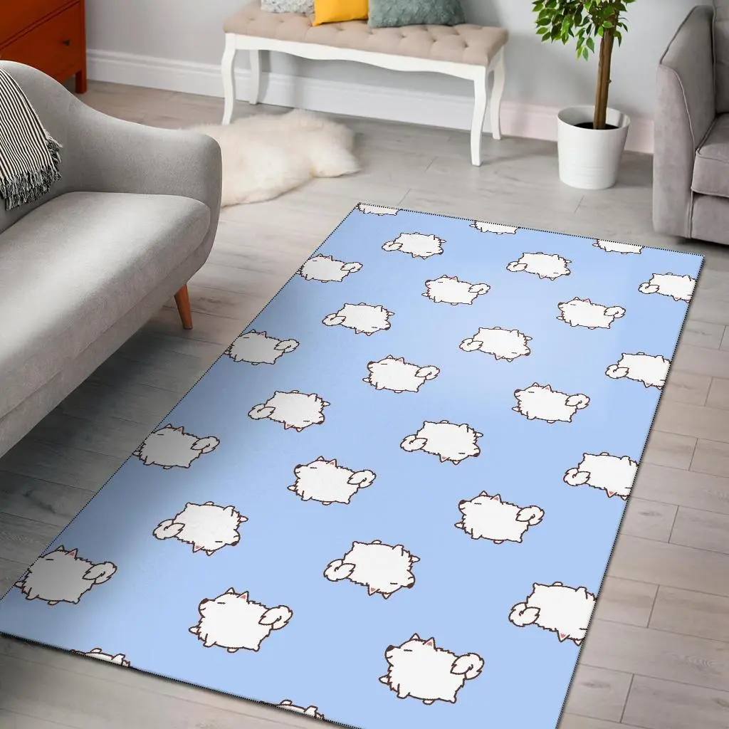 Somoyed Dog Print Pattern Area Rug Living Room Rug Home Decor
