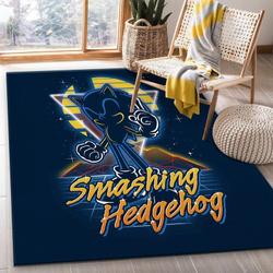 Sonic Retro Smashing The Hedgehog Area Rug Living Room And Bed Room Rug Rug Regtangle Carpet Floor Decor Home Decor
