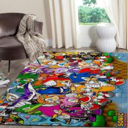 Sonic The Hedgehog Area Rug Gaming Carpet Gamer Living Room Rugs Rug Regtangle Carpet Floor Decor Home Decor V957
