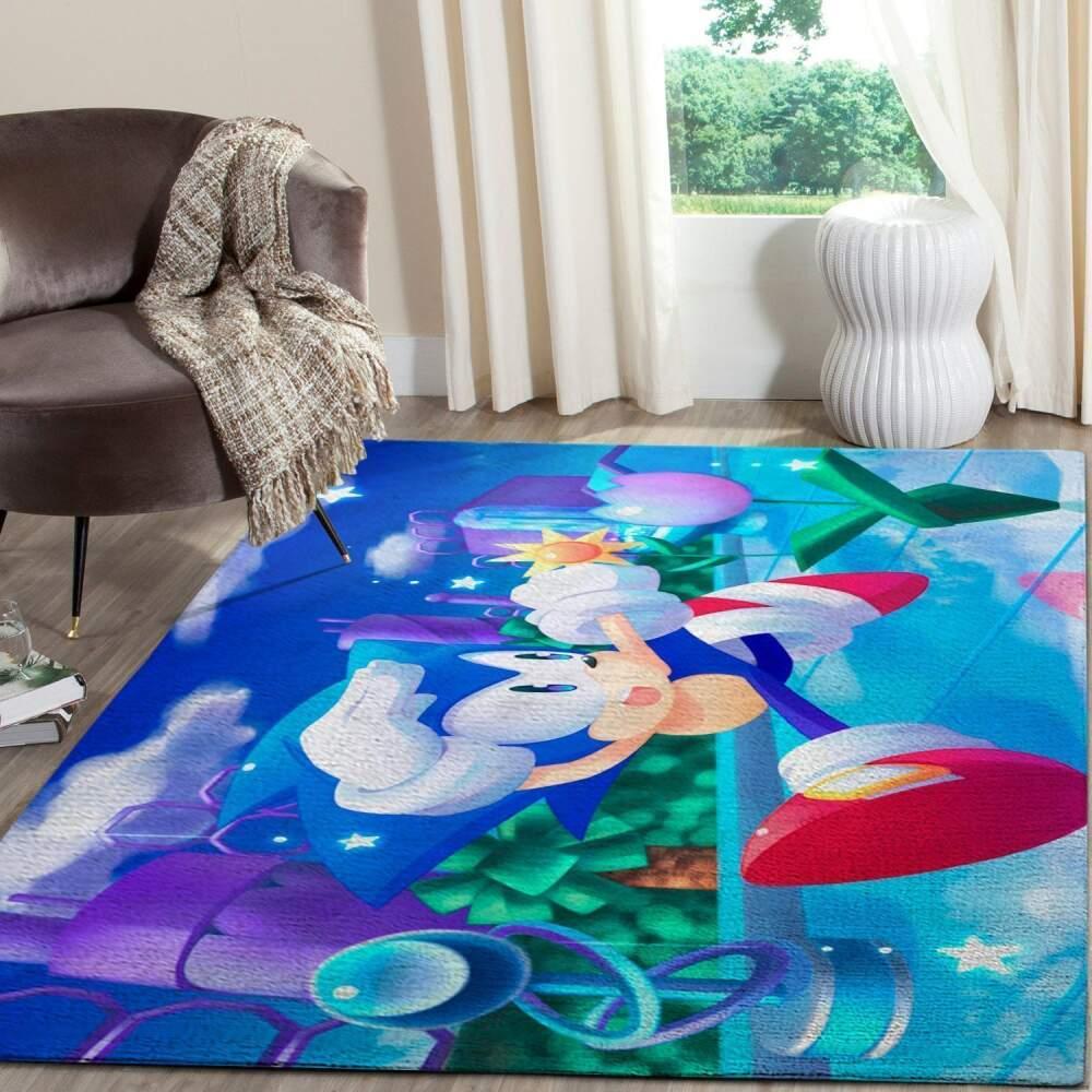Sonic The Hedgehog Area Rug Gaming Carpet Gamer Living Room Rugs Rug Regtangle Carpet Floor Decor Home Decor V989