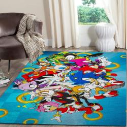 Sonic The Hedgehog Area Rug Gaming Carpet Gamer Living Room Rugs Rug Regtangle Carpet Floor Decor Home Decor V998