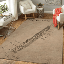 Soprano Sax Music Art For Fans Area Rug Living Room Carpet Rug Regtangle Carpet Floor Decor Home Decor