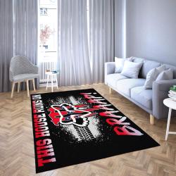 Southern Motorcycles Area Rug This House Runs On Braap Living Room Carpet Black & Red Rug Regtangle Carpet Floor Decor Home Decor