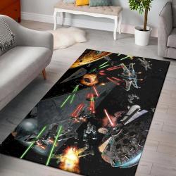 Space Battle Star Wars Millennium Falcon Art Rug Living Room Rug Home Decor