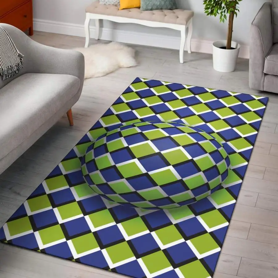 Sphere Circle Optical Illusion Area Rug Living Room Rug Home Decor Carpets