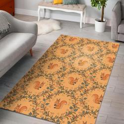 Squirrel Drawing Walnut Pattern Print Area Rug Living Room Rug Home Decor