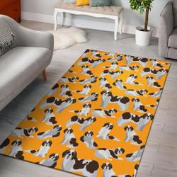 St Bernard Yellow Pattern Print Area Rug Living Room Rug Home Decor