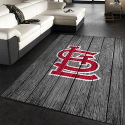 St. Louis Cardinals Wooden Style MLB Area Rug Living Room Rug Home Decor