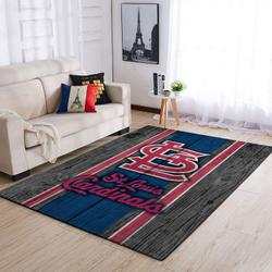 St. Louis Cardinals Wooden Style MLB Area Rug Living Room Rug Home Decor 2