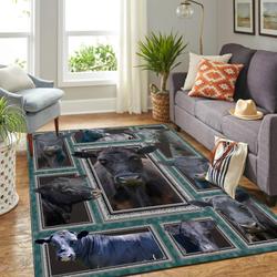Black Angus Cow Animal Area Rug Living Room Rug Home Decor Rcdd81F31134