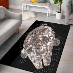 Star Wars Millennium Falcon Schematic Science Rug Living Room Rug Home Decor