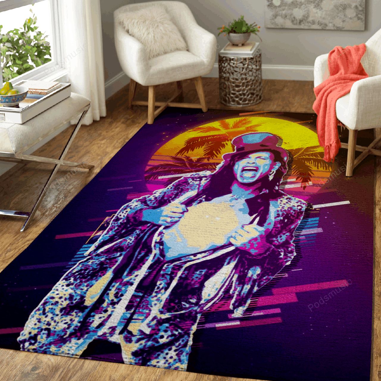 Steven Tyler Artwork Music Synthwave 80S Art For Fans Area Rug Living Room Carpet Rug Regtangle Carpet Floor Decor Home Decor