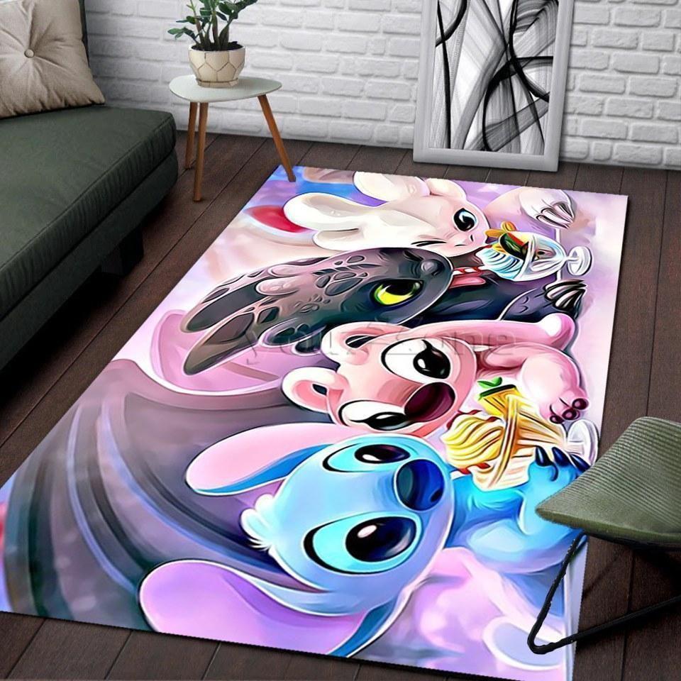 Stitch Family Disney Lilo And Stitch Rug Area Rug Living Room Carpet Rug Regtangle Carpet Floor Decor Home Decor