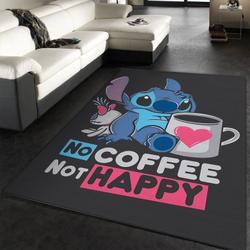 Stitch No Coffee Not Happy Area Rug Living Room And Bed Room Rug Rug Regtangle Carpet Floor Decor Home Decor