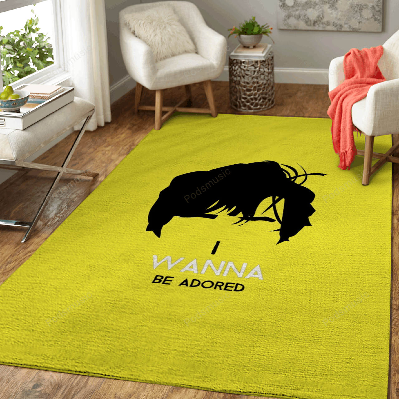 Stone Roses Iwant To Be Adored Print Yellow Music Icons Art For Fans Area Rug Living Room Carpet Rug Regtangle Carpet Floor Decor Home Decor