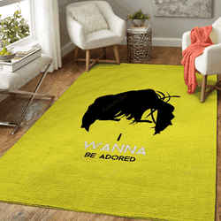 Stone Roses Iwant To Be Adored Print Yellow Music Icons Art For Fans Area Rug Living Room Carpet Rug Regtangle Carpet Floor Decor Home Decor