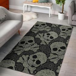 Sugar Skull Skeleton Girly Paisley Pattern Print Area Rug Living Room Rug Home Decor
