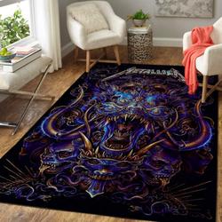 Sun Moon Blue Pattern Print Area Rug Living Room Rug Home Decor