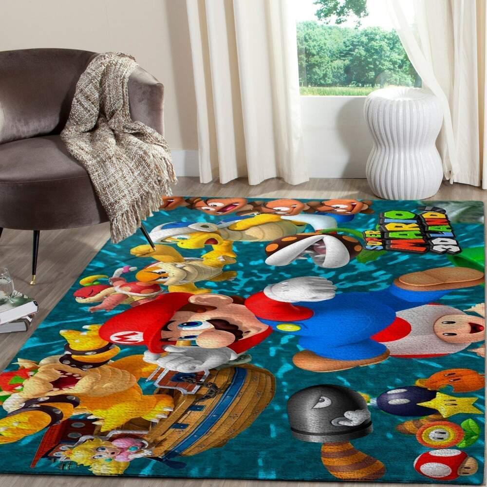 Super Mario Area Rug Nintendo Video Game Carpet Gamer Living Room Rugs Rug Regtangle Carpet Floor Decor Home Decor V875