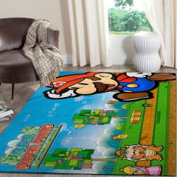 Super Mario Area Rug Nintendo Video Game Carpet Gamer Living Room Rugs Rug Regtangle Carpet Floor Decor Home Decor V876