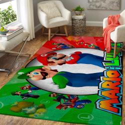 Super Mario Bros. Area Rug Gaming Rug Regtangle Carpet Floor Decor Home Decor V8399