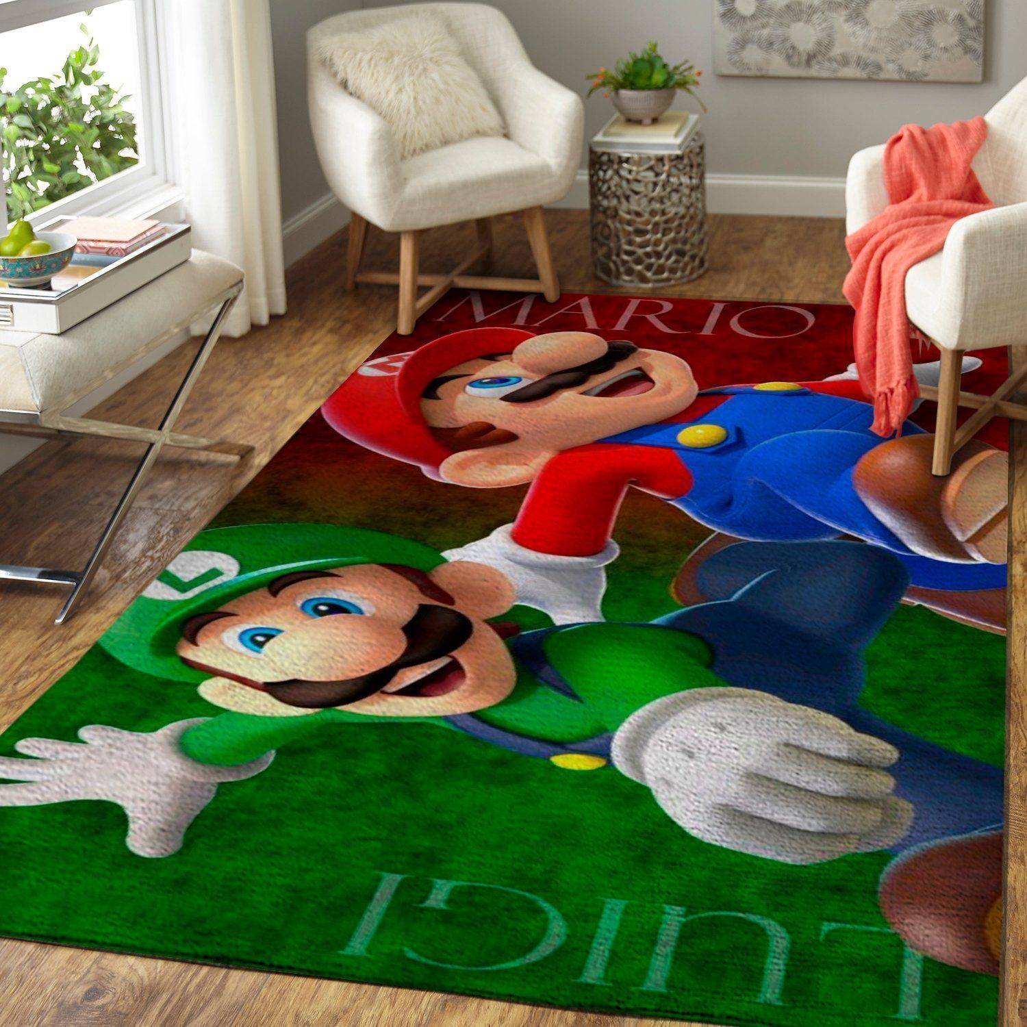Super Mario Bros. Area Rug Nintendo Video Game Carpet Gamer Living Room Rugs Rug Regtangle Carpet Floor Decor Home Decor V6623