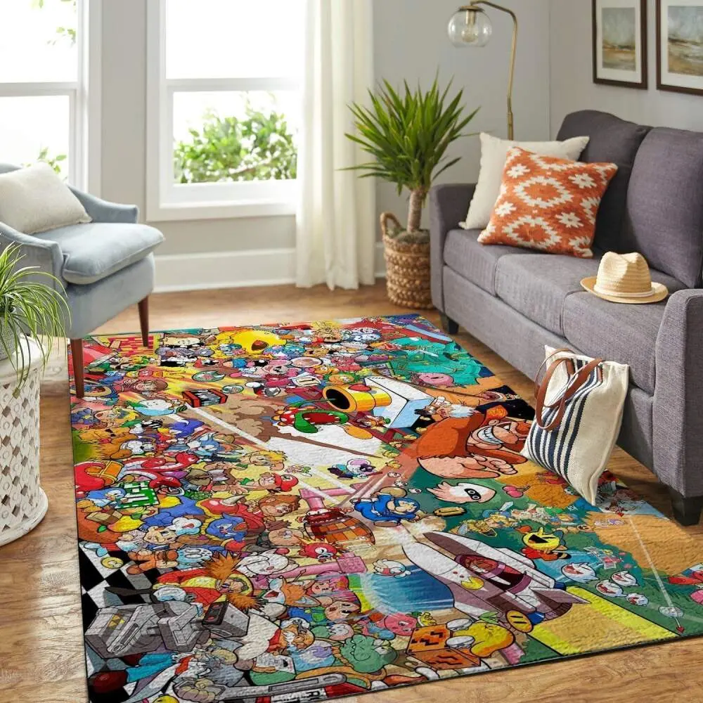 Super Smash Bros. Area Rug Gaming Carpet Gamer Living Room Rugs Rug Regtangle Carpet Floor Decor Home Decor V1226